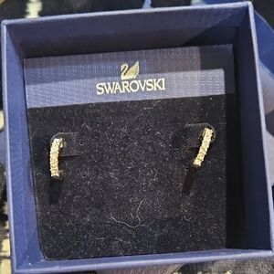 Swarovski Rhodium Plated, Crystal Hoop Earrings